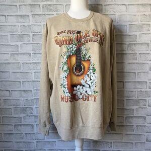 Grand Ole Opry Nashville Guitar Sweatshirt Beige Large